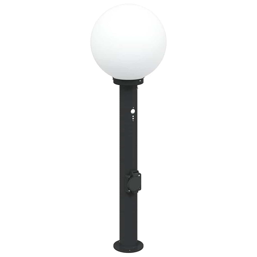 Bolderarmatuur met sensor en stopcontact 80 cm zwart IP44