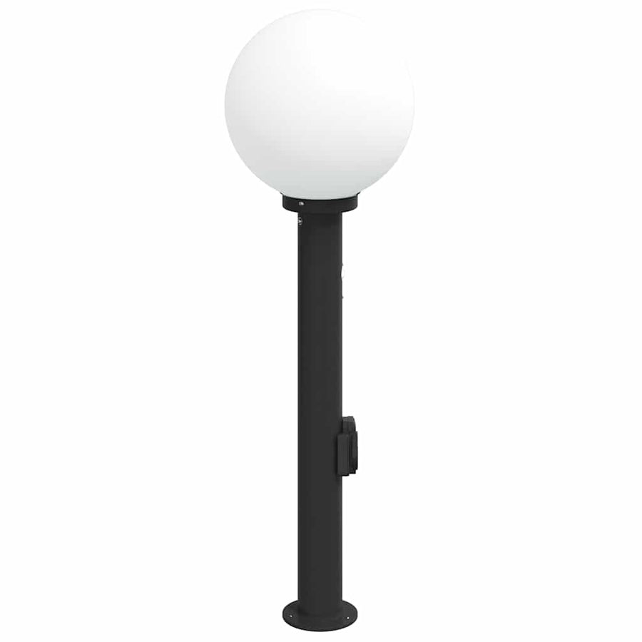 Bolderarmatuur met sensor en stopcontact 80 cm zwart IP44