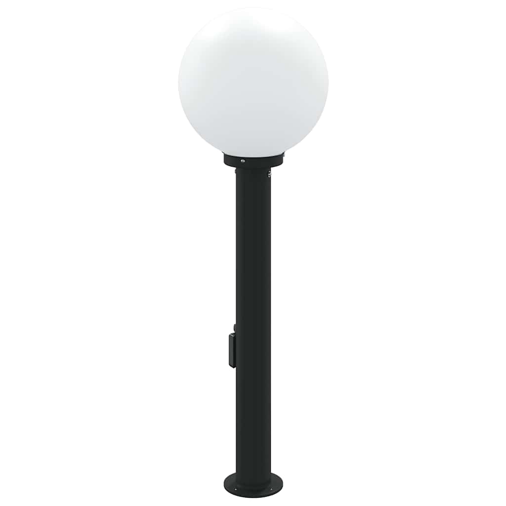 Bolderarmatuur met sensor en stopcontact 80 cm zwart IP44