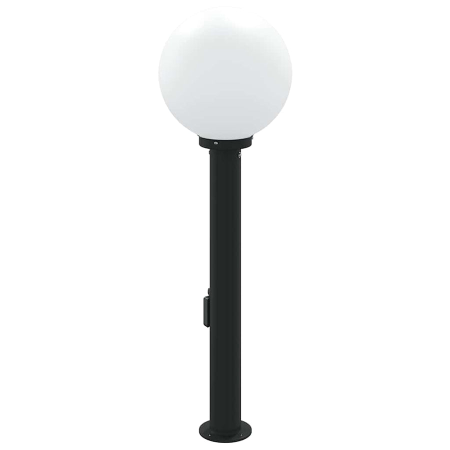 Bolderarmatuur met sensor en stopcontact 80 cm zwart IP44
