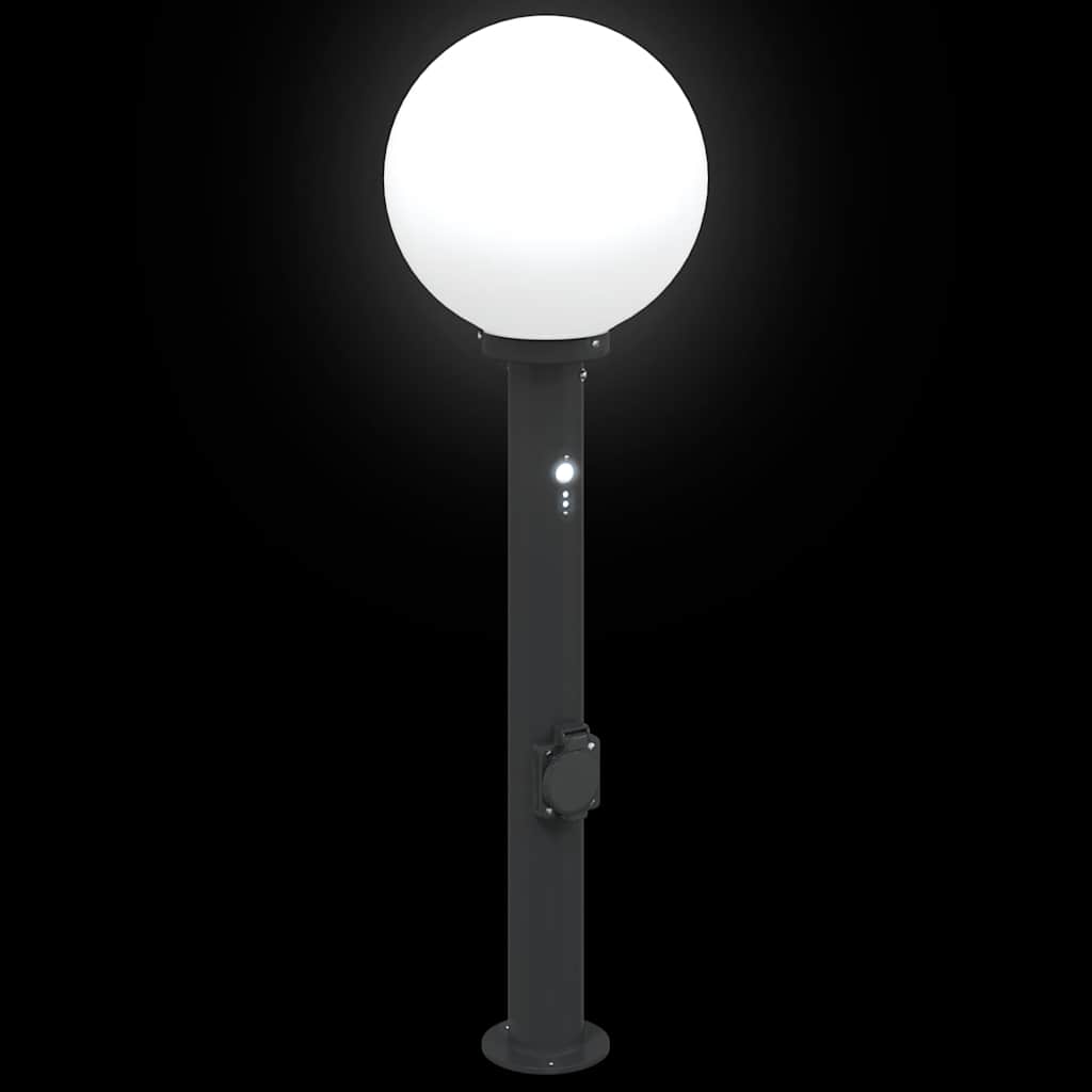Bolderarmatuur met sensor en stopcontact 80 cm zwart IP44