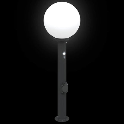 Bolderarmatuur met sensor en stopcontact 80 cm zwart IP44