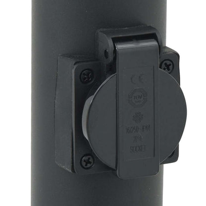 Bolderarmatuur met sensor en stopcontact 80 cm zwart IP44