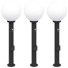 Bolderverlichting met sensor en stopcontact 3 stuks 80 cm zwart IP44