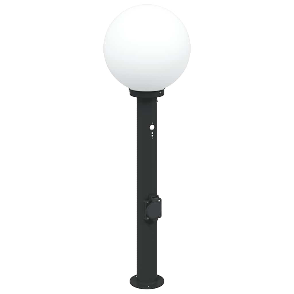 Bolderverlichting met sensor en stopcontact 3 stuks 80 cm zwart IP44