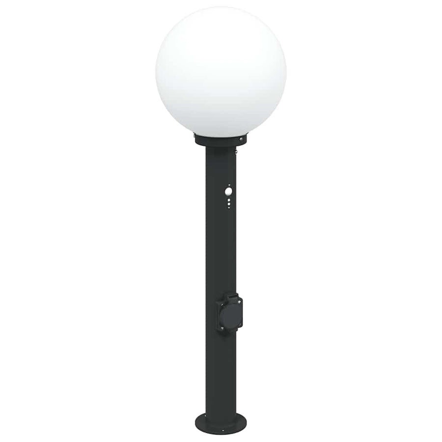 Bolderverlichting met sensor en stopcontact 3 stuks 80 cm zwart IP44