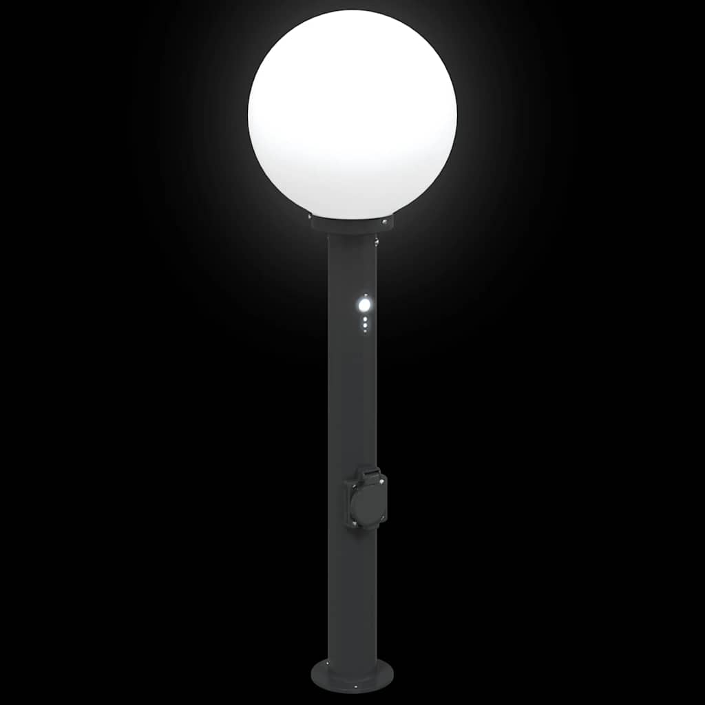 Bolderverlichting met sensor en stopcontact 3 stuks 80 cm zwart IP44