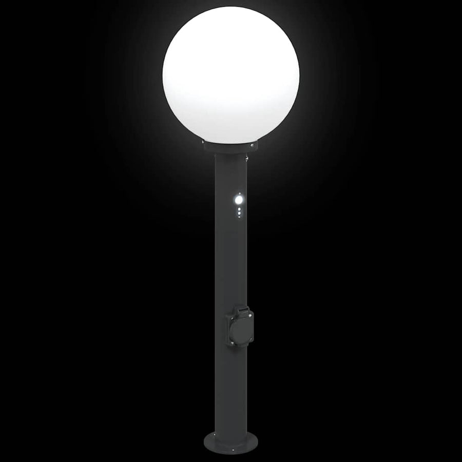 Bolderverlichting met sensor en stopcontact 3 stuks 80 cm zwart IP44