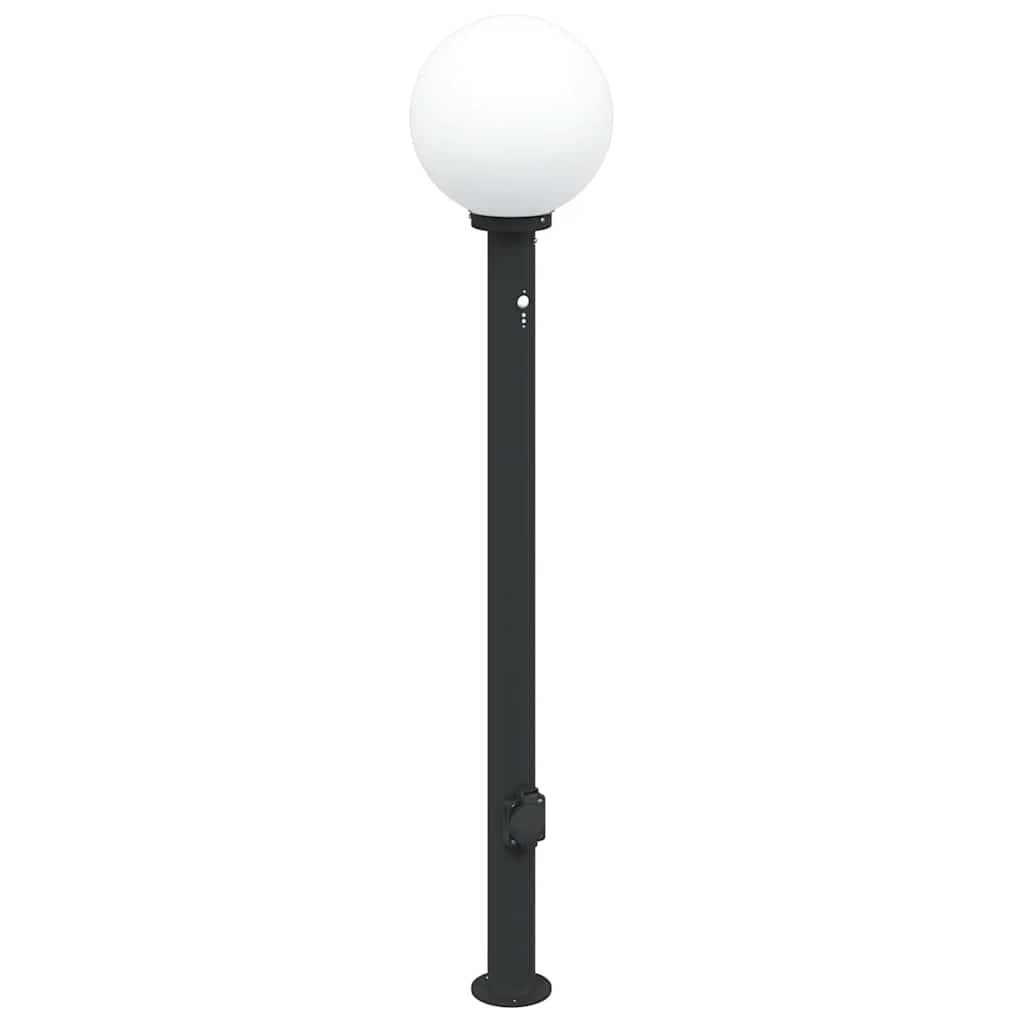 Bolderarmatuur met sensor en stopcontact 120 cm zwart IP44