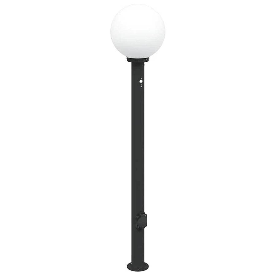 Bolderarmatuur met sensor en stopcontact 120 cm zwart IP44