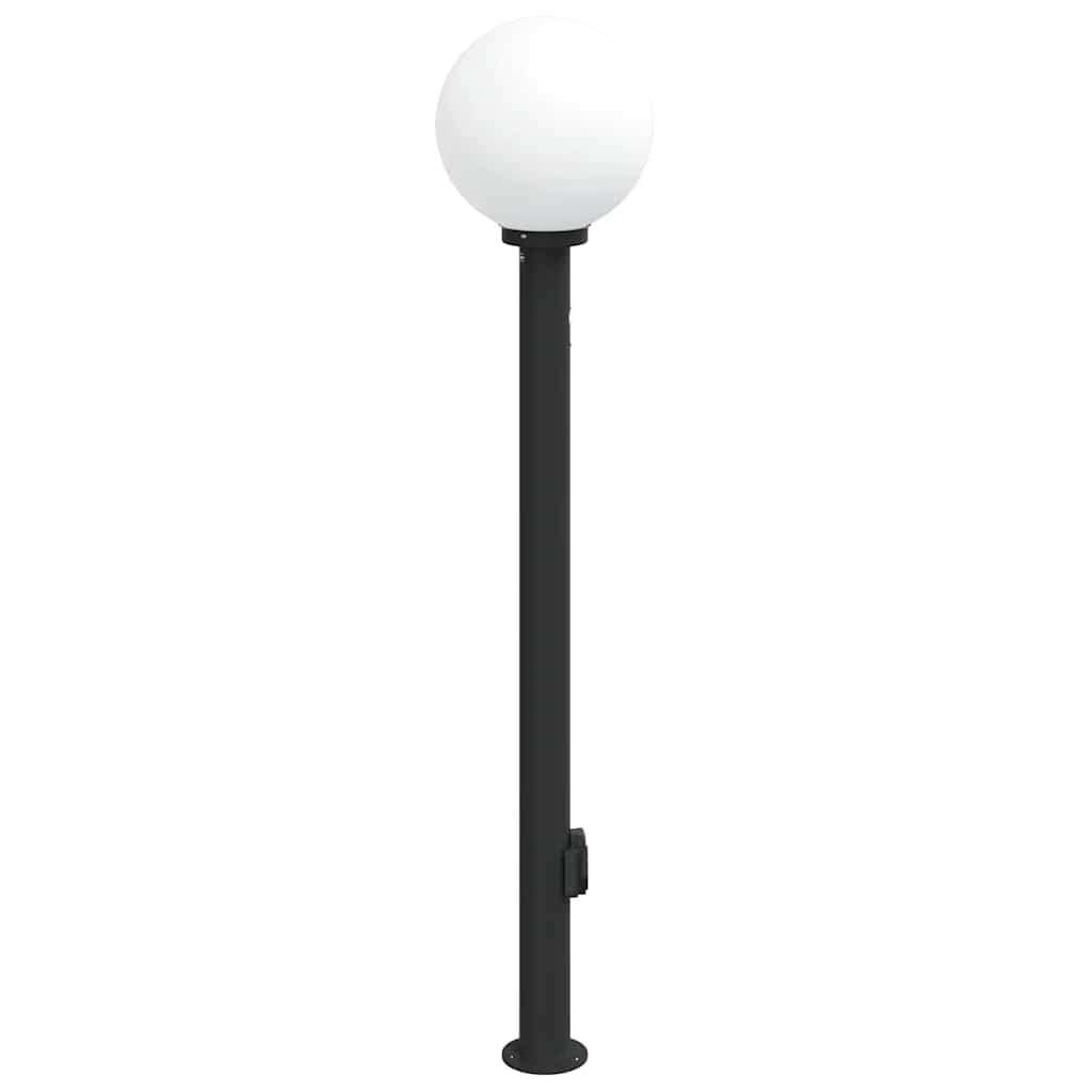 Bolderarmatuur met sensor en stopcontact 120 cm zwart IP44