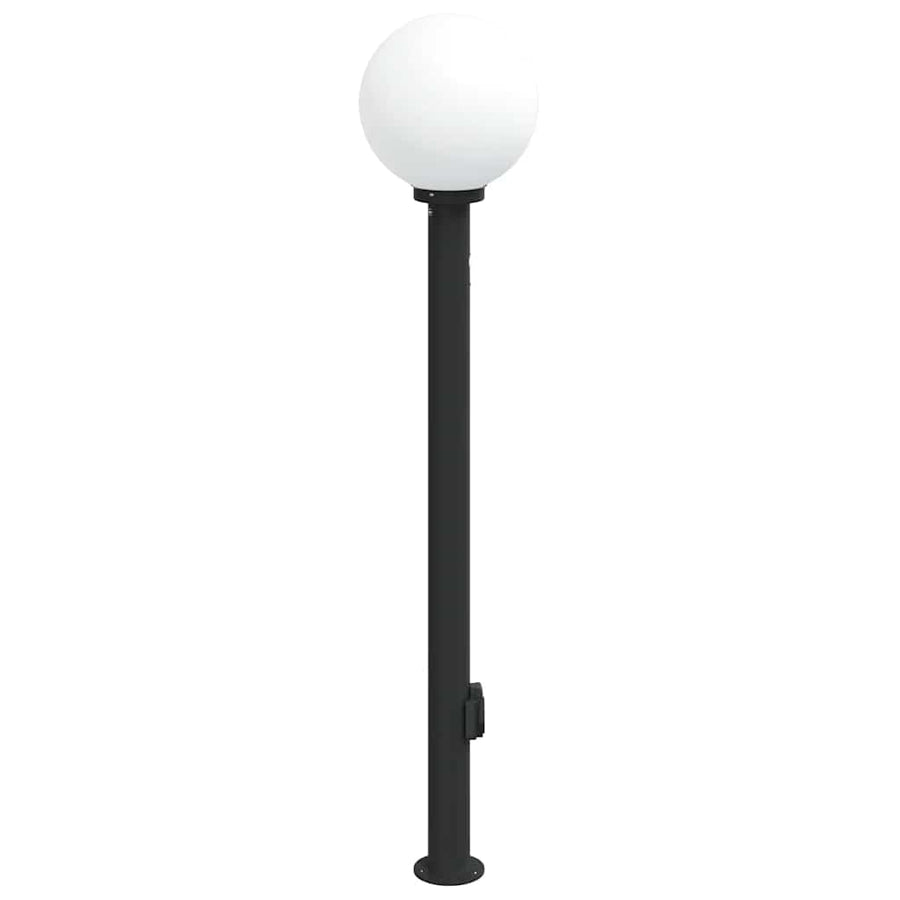 Bolderarmatuur met sensor en stopcontact 120 cm zwart IP44