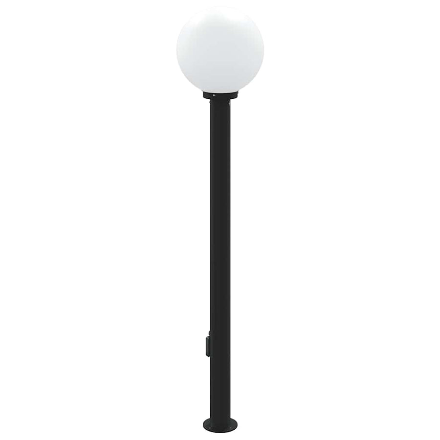 Bolderarmatuur met sensor en stopcontact 120 cm zwart IP44