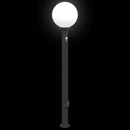 Bolderarmatuur met sensor en stopcontact 120 cm zwart IP44