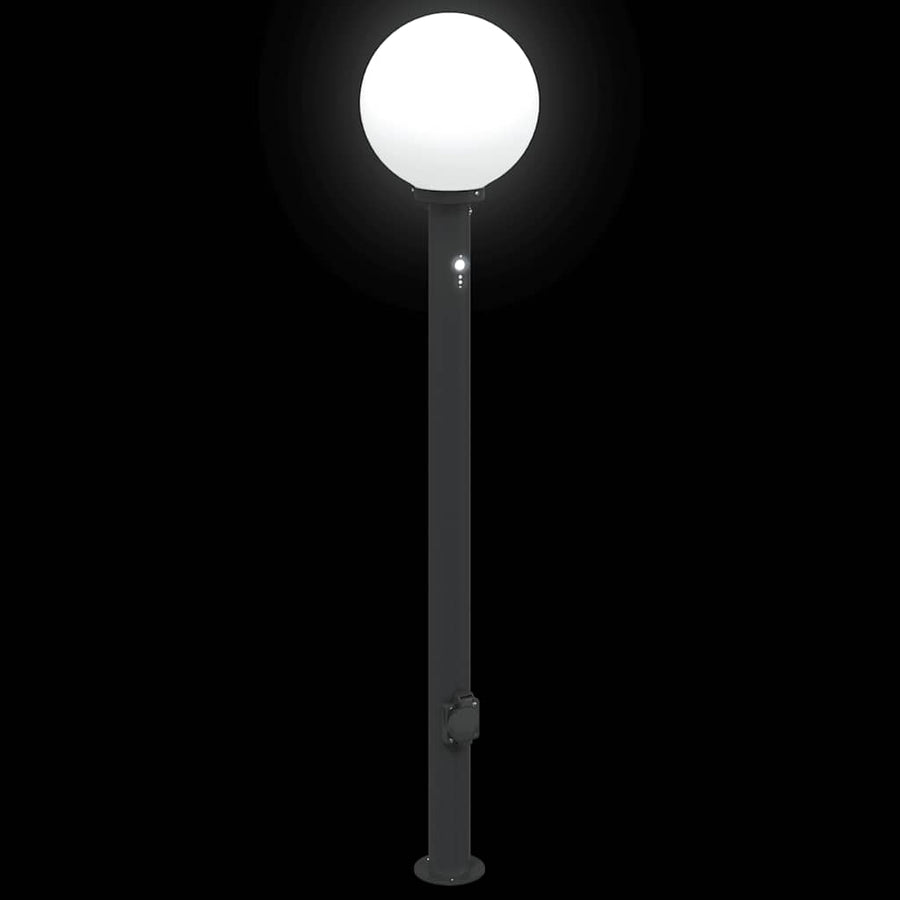 Bolderarmatuur met sensor en stopcontact 120 cm zwart IP44