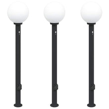 Bolderverlichting met sensor en stopcontact 3 stuks 120 cm zwart IP44