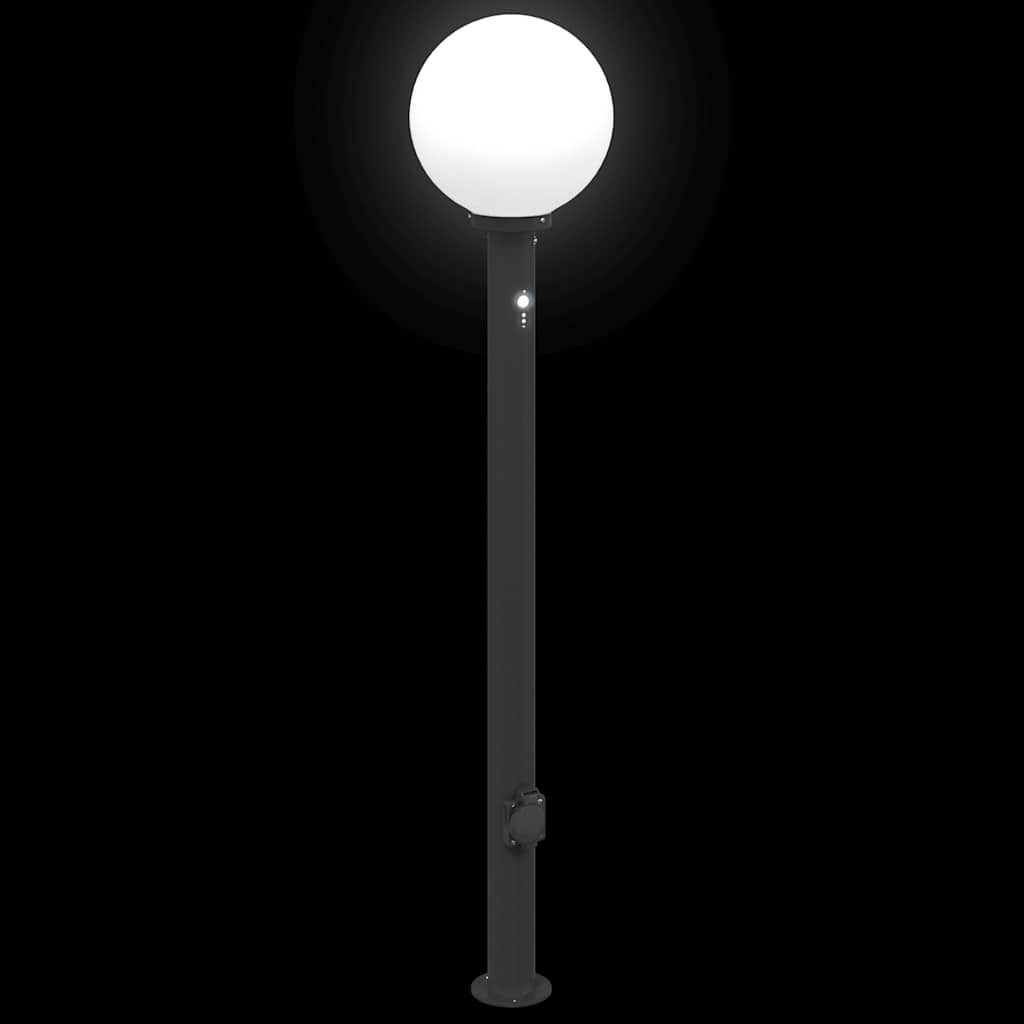 Bolderverlichting met sensor en stopcontact 3 stuks 120 cm zwart IP44