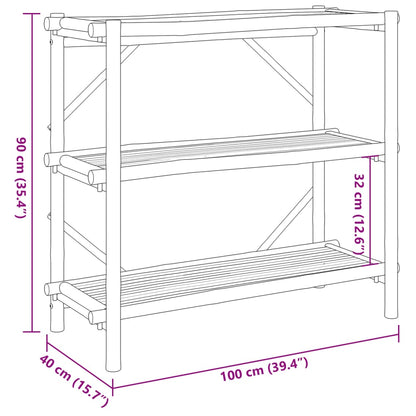 Rek 3-laags 100x40x90 cm bamboe
