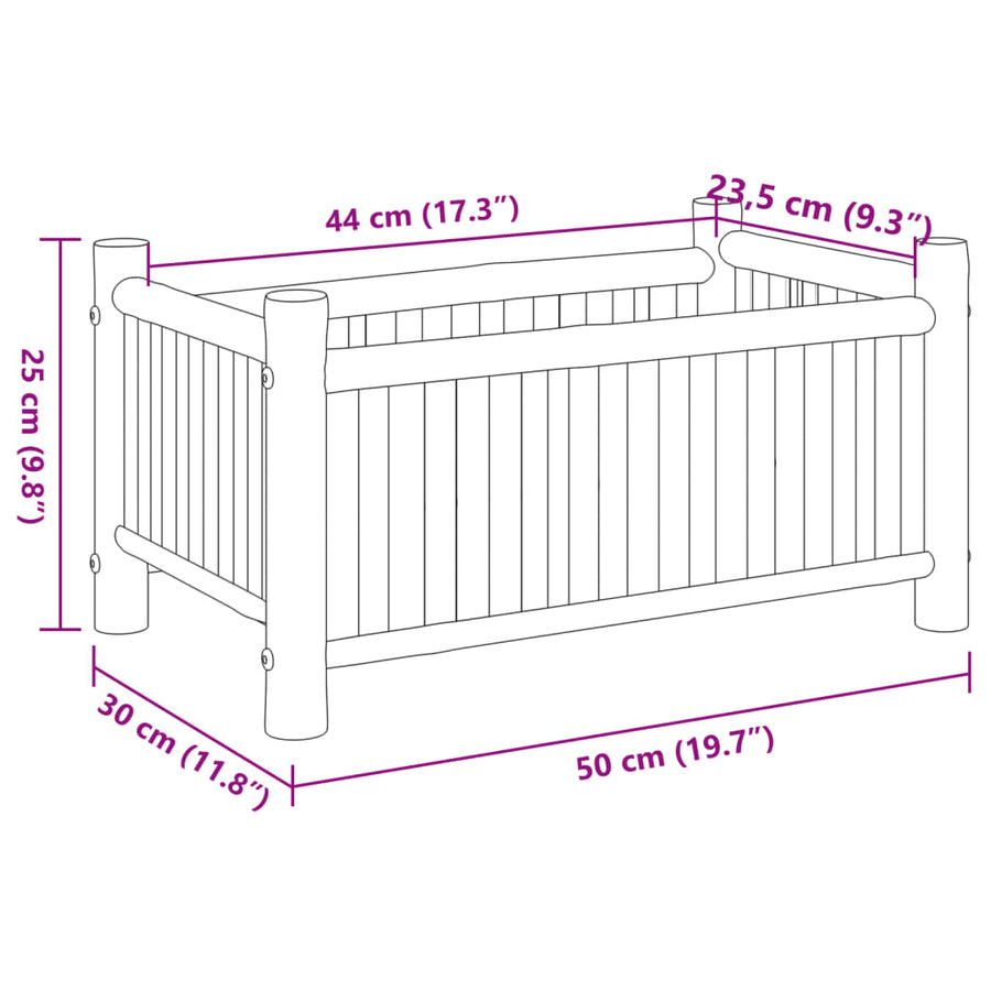 Plantenbak Bamboe 50 x 30 x 25 cm
