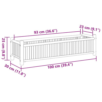 Plantenbak 100x30x25 cm bamboe