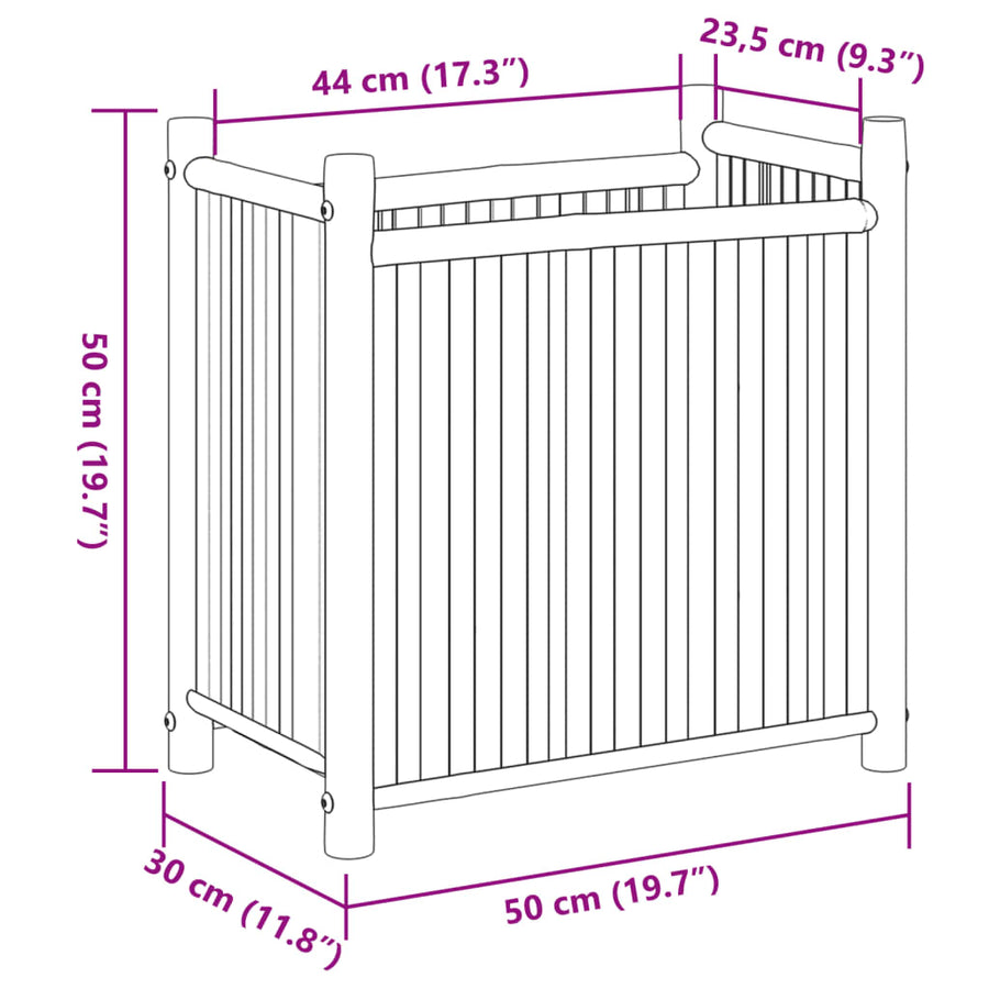 Plantenbak 50x30x50 cm bamboe