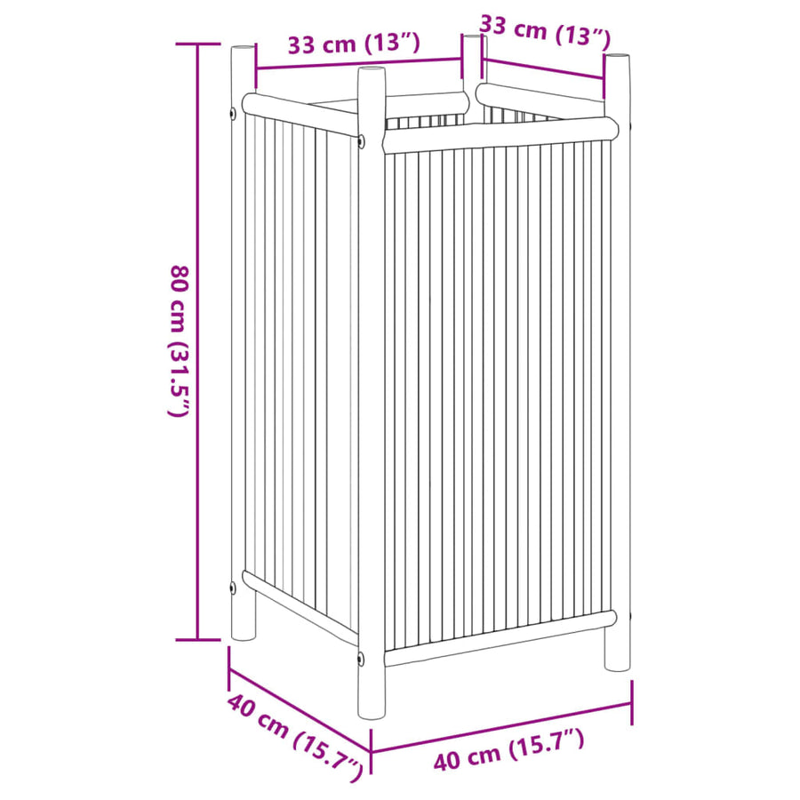 Plantenbak 40x40x80 cm bamboe