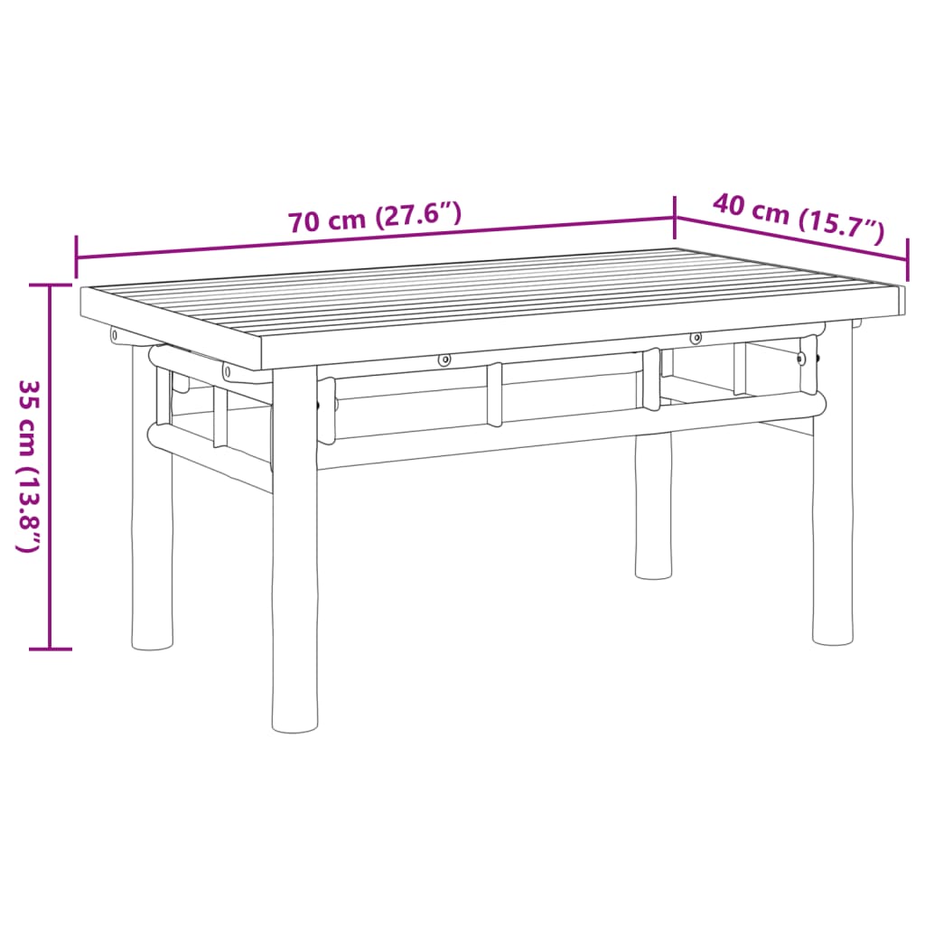 Salontafel 70x40x35 cm bamboe