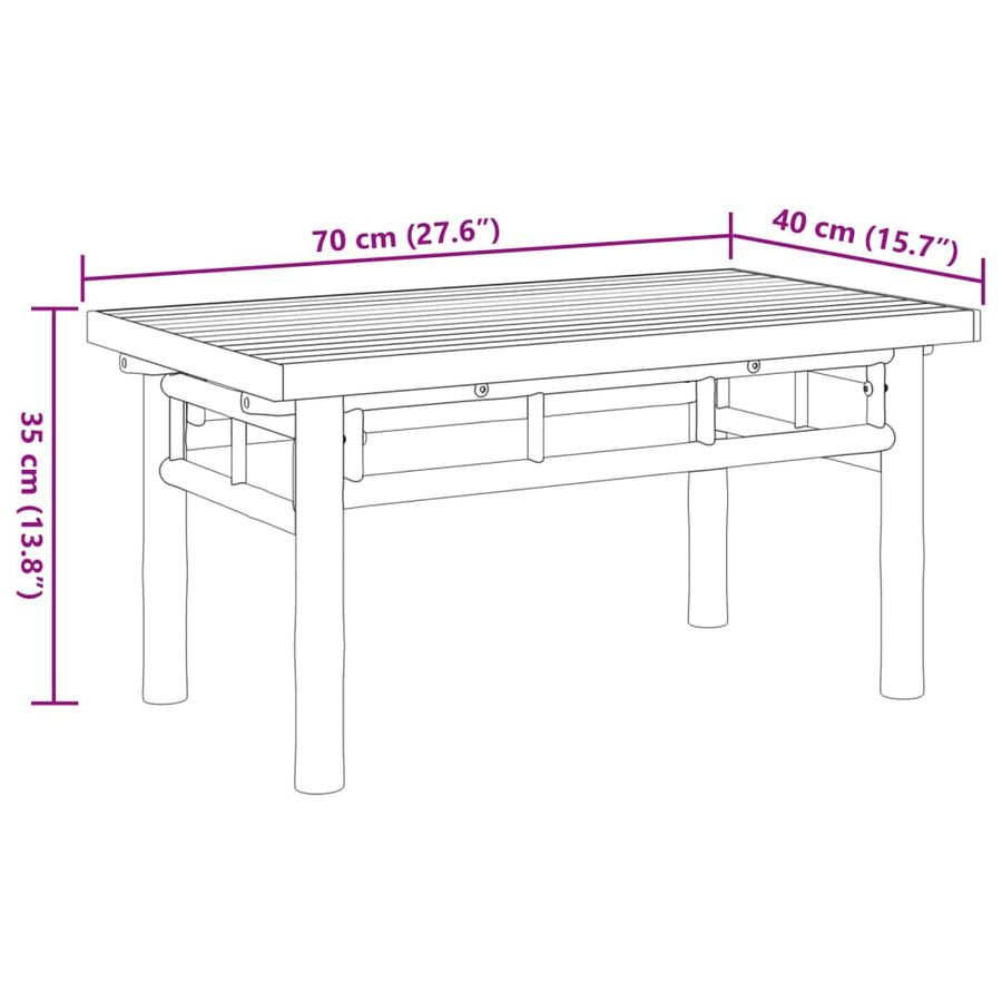 Salontafel 70x40x35 cm bamboe