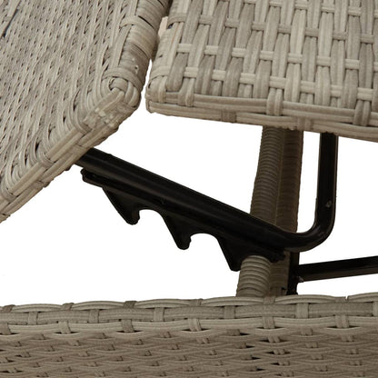 Ligstoelen 2 st met kussen poly rattan lichtgrijs