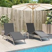Ligstoelen 2 stuks poly rattan lichtgrijs verstelbaar