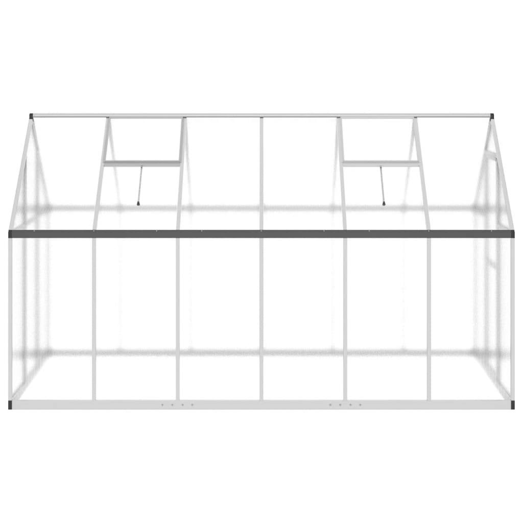 Tuinkas met basisframe 334x169x195 cm aluminium zilverkleurig