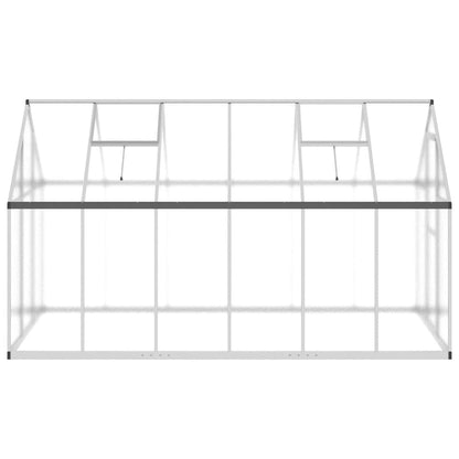 Tuinkas met basisframe 334x169x195 cm aluminium zilverkleurig