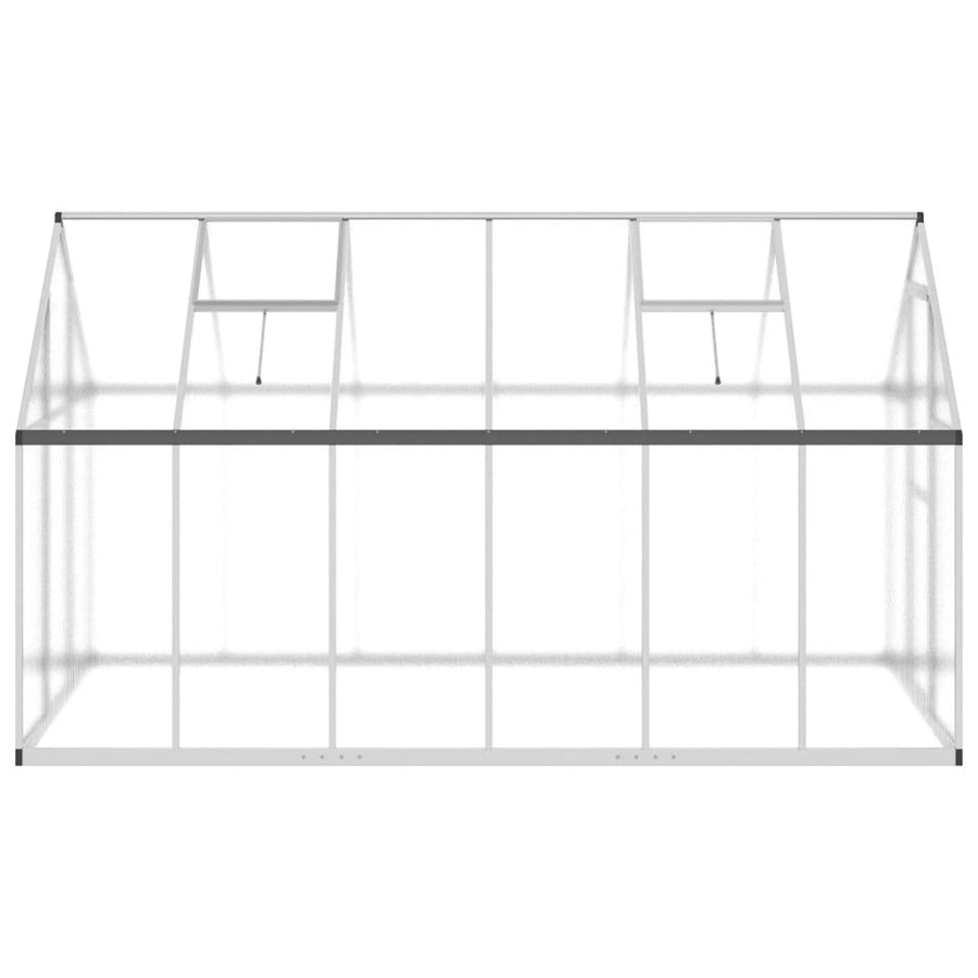 Tuinkas met basisframe 334x169x195 cm aluminium zilverkleurig
