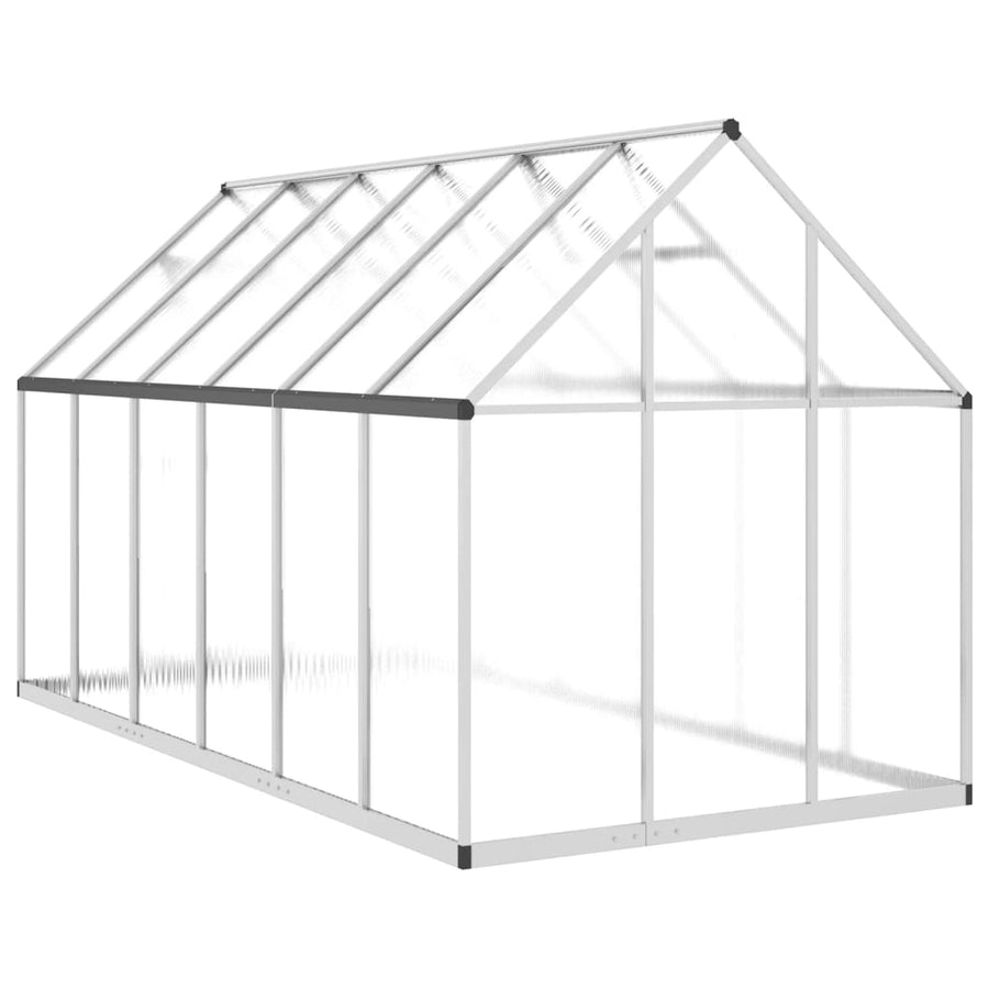 Tuinkas met basisframe 334x169x195 cm aluminium zilverkleurig
