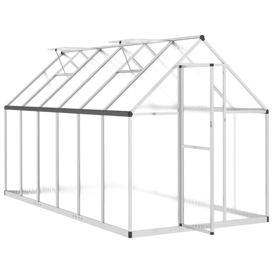 Tuinkas met basisframe 334x169x195 cm aluminium zilverkleurig