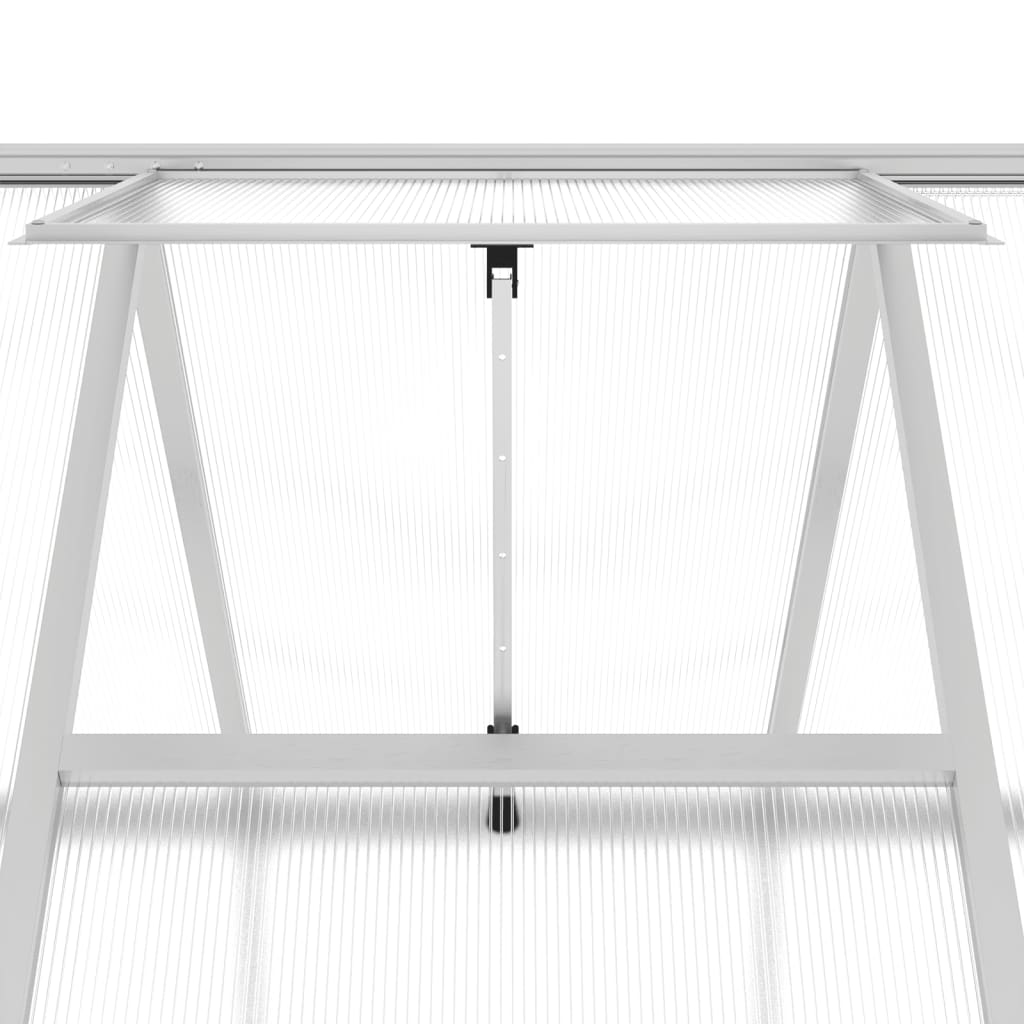 Tuinkas met basisframe 334x169x195 cm aluminium zilverkleurig