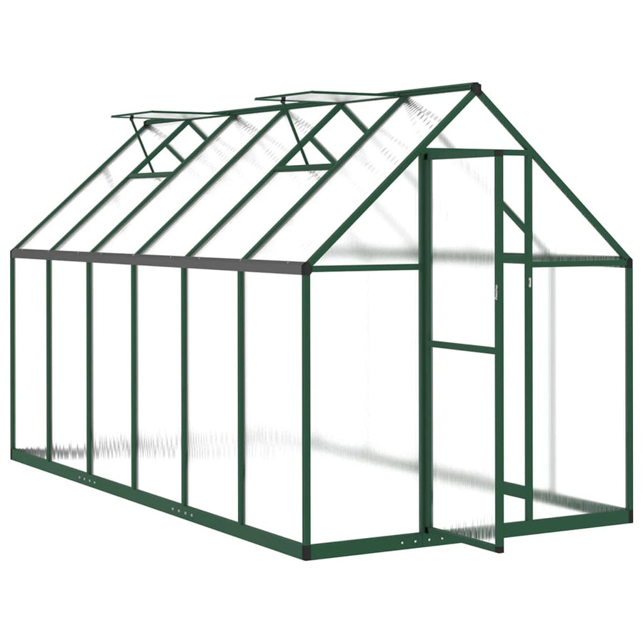 Tuinkas met basisframe 334x169x195 cm aluminium groen