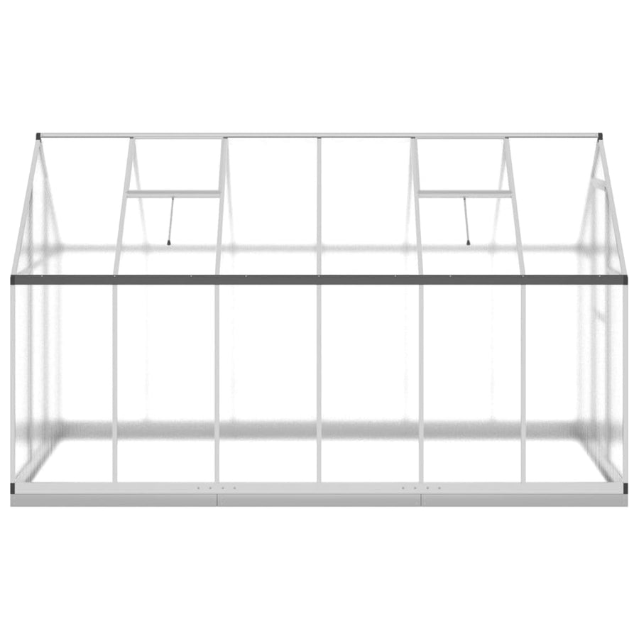 Tuinkas met basisframe 334x169x202 cm aluminium zilverkleurig