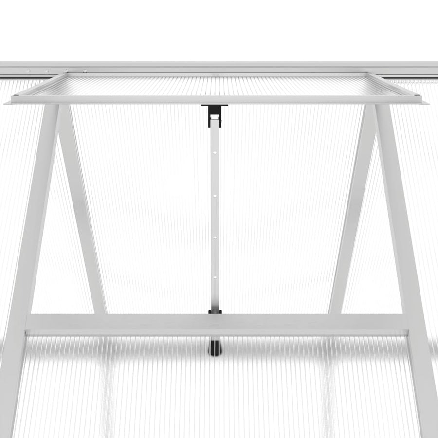 Tuinkas met basisframe 334x169x202 cm aluminium zilverkleurig