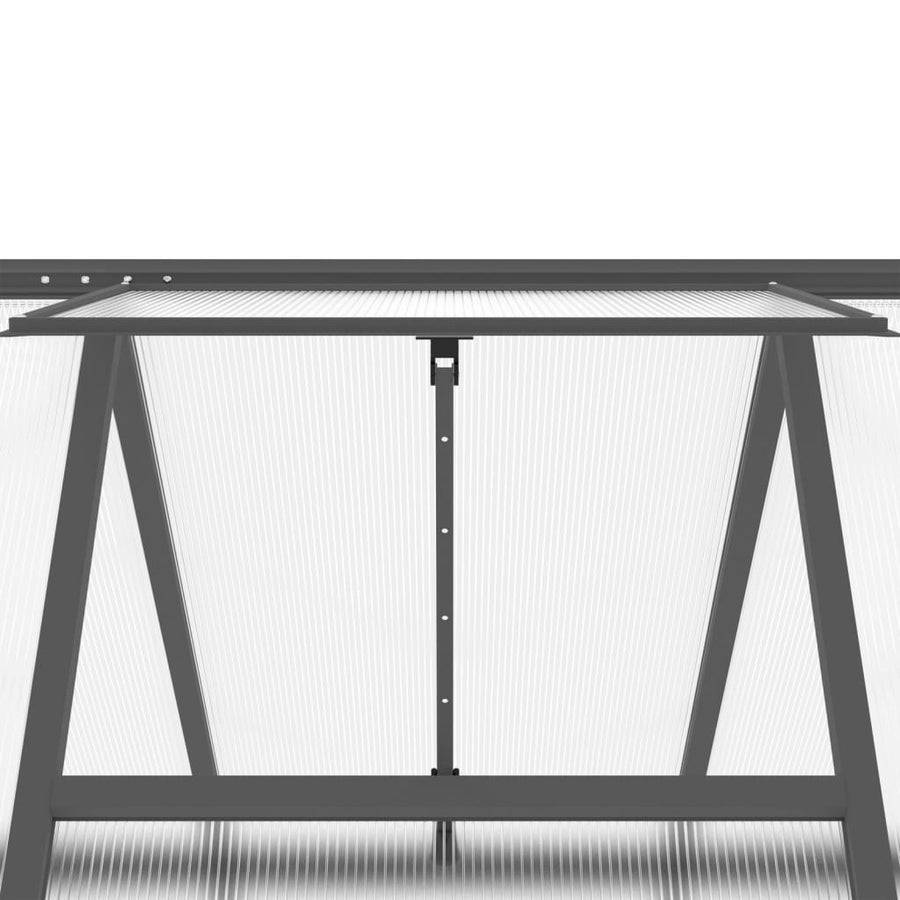 Tuinkas met basisframe 334x169x202 cm aluminium antracietkleur