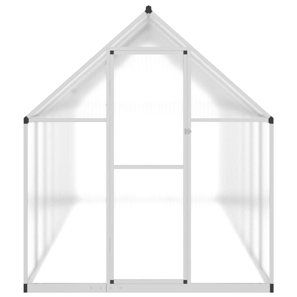 Tuinkas met basisframe 445x169x195 cm aluminium zilverkleurig