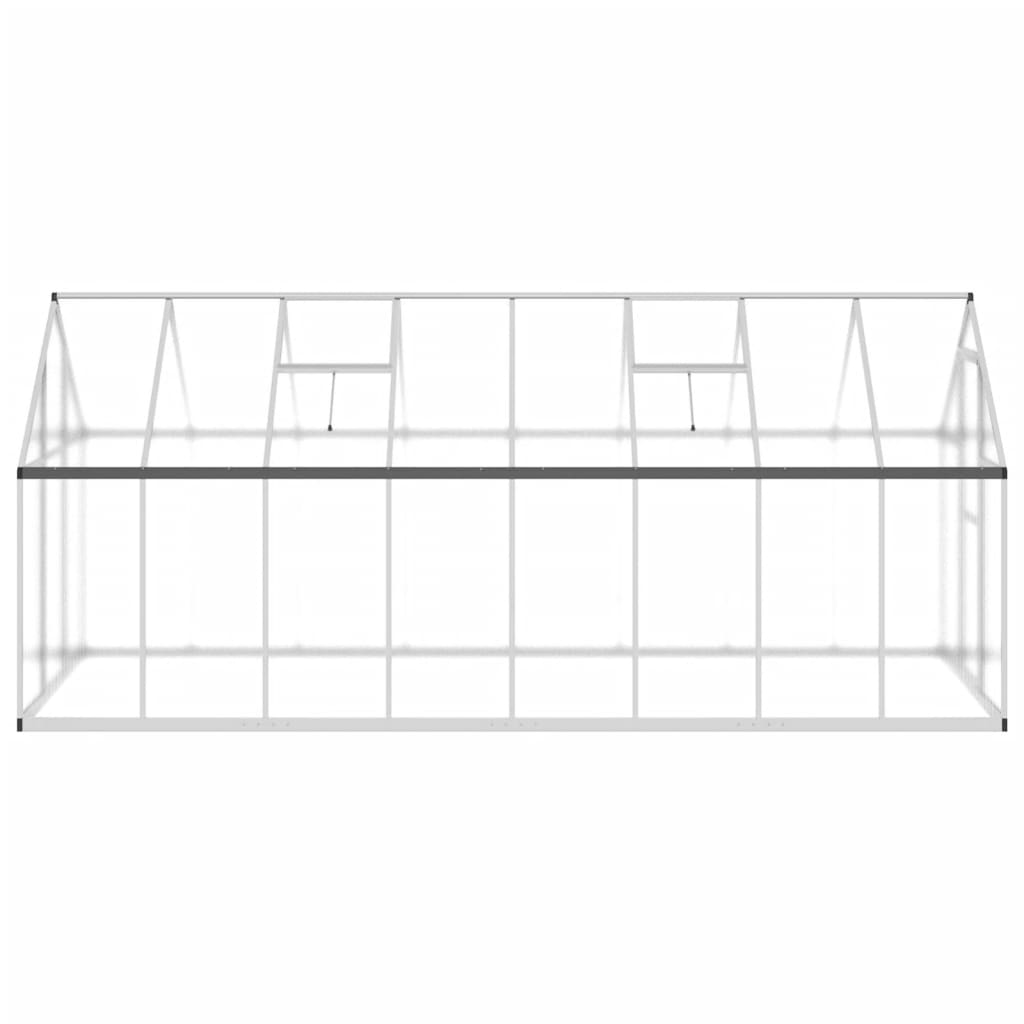 Tuinkas met basisframe 445x169x195 cm aluminium zilverkleurig