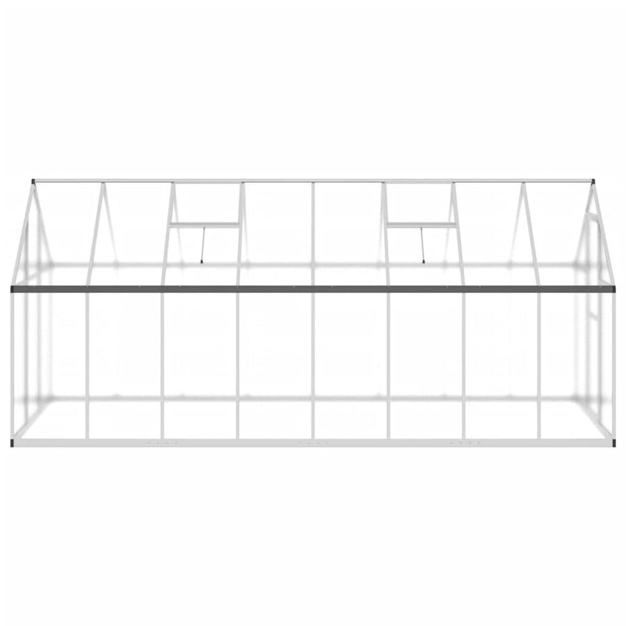 Tuinkas met basisframe 445x169x195 cm aluminium zilverkleurig