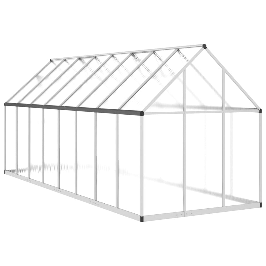 Tuinkas met basisframe 445x169x195 cm aluminium zilverkleurig