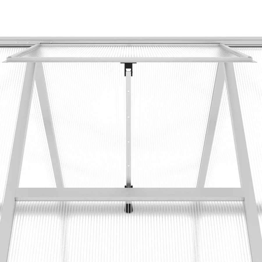 Tuinkas met basisframe 445x169x195 cm aluminium zilverkleurig