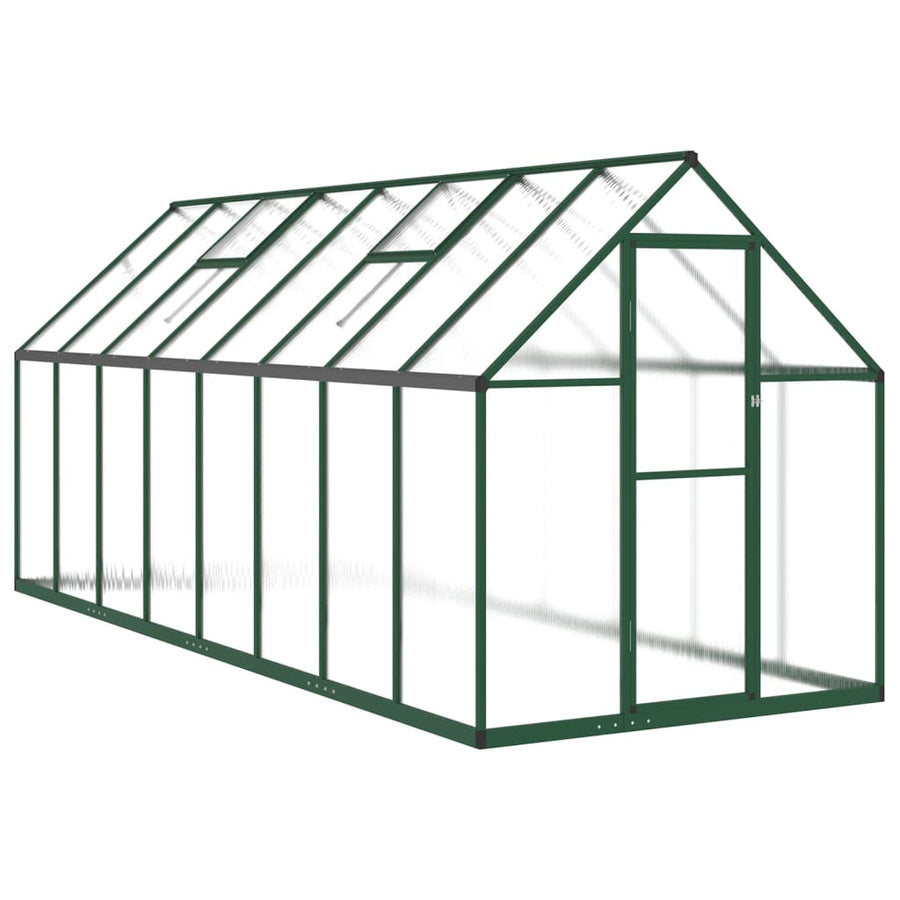Tuinkas met basisframe 445x169x195 cm aluminium groen