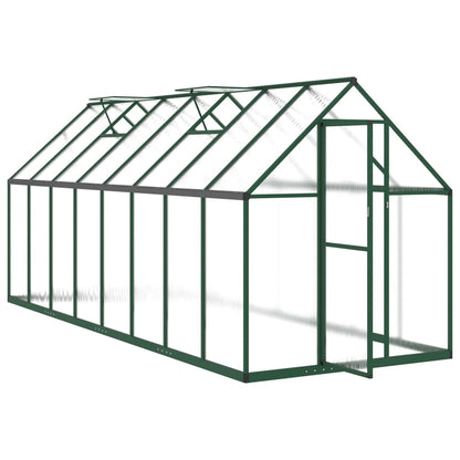 Tuinkas met basisframe 445x169x195 cm aluminium groen