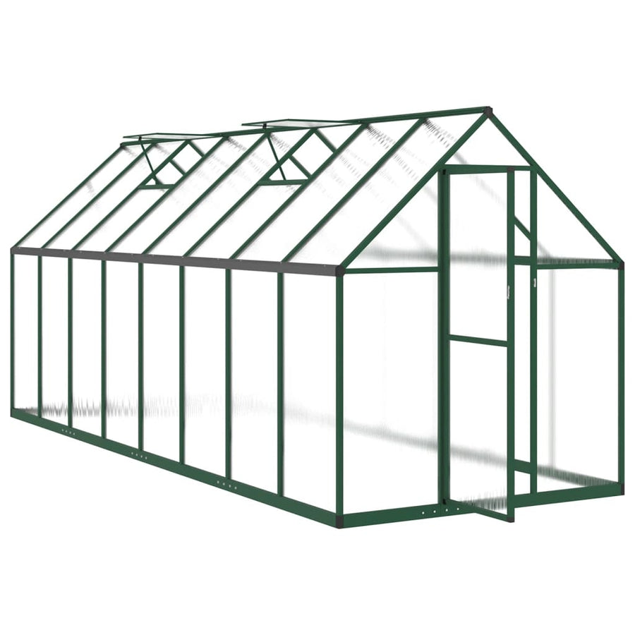 Tuinkas met basisframe 445x169x195 cm aluminium groen