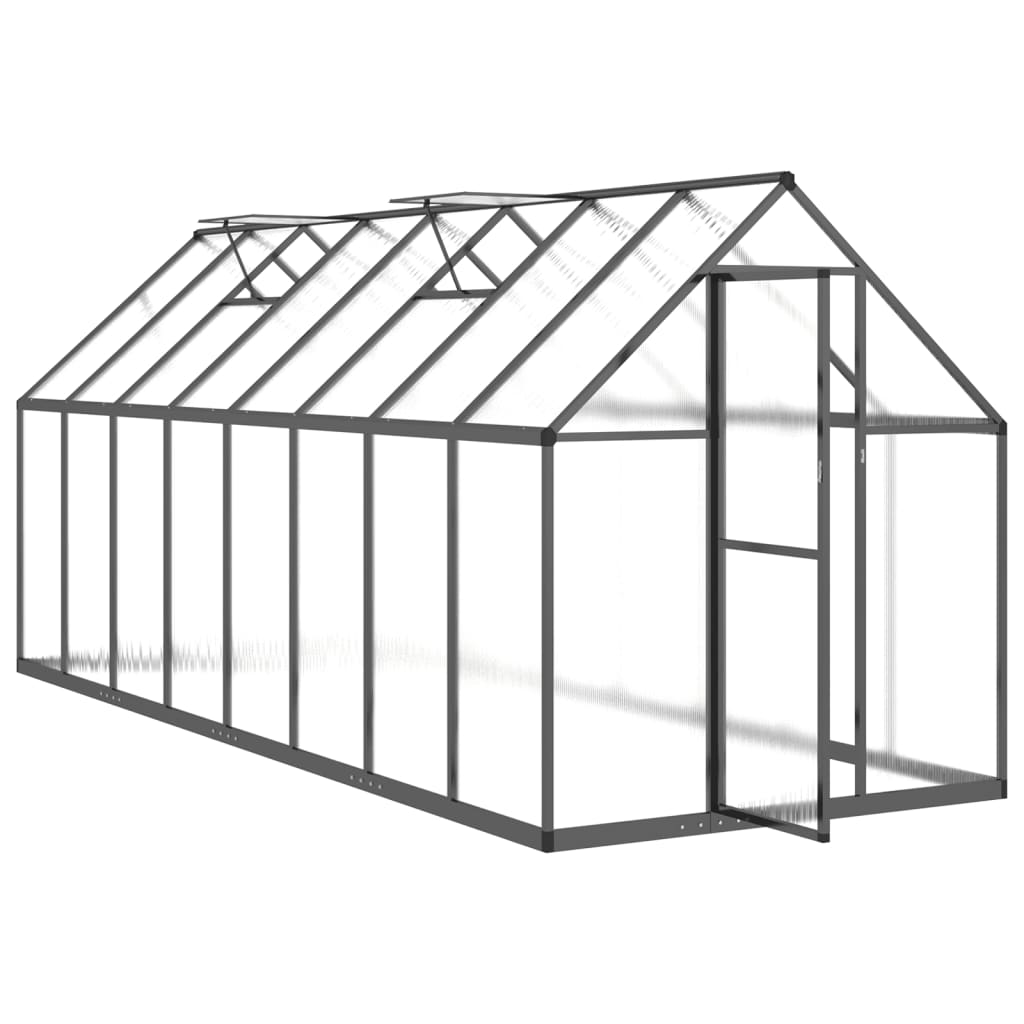 Tuinkas met basisframe 445x169x195 cm aluminium antracietkleur