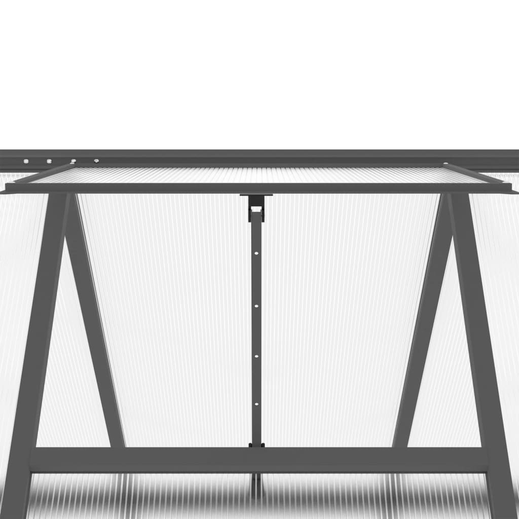 Tuinkas met basisframe 445x169x195 cm aluminium antracietkleur